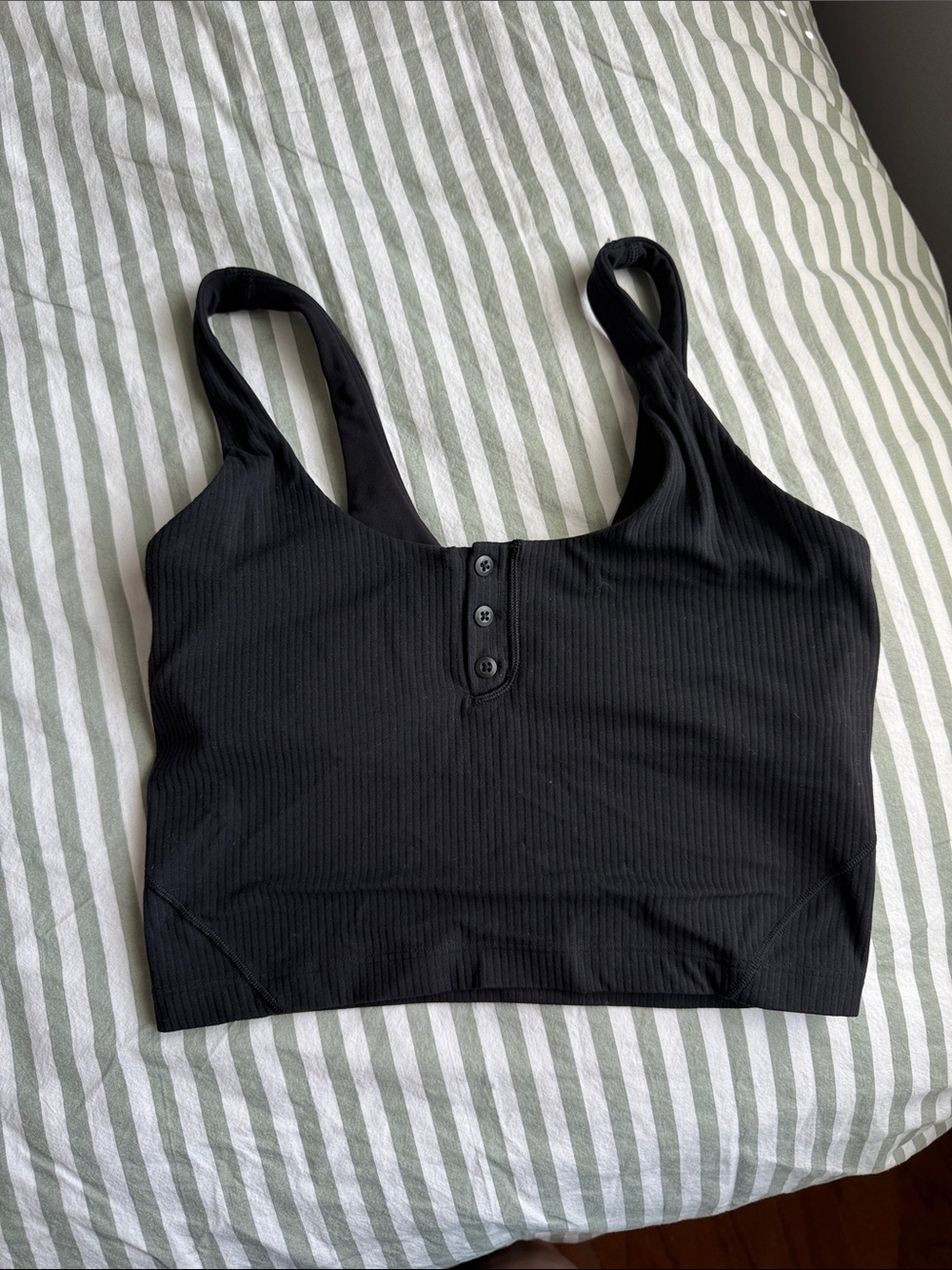 Lululemon Black Ribbed Tank Crop Top
